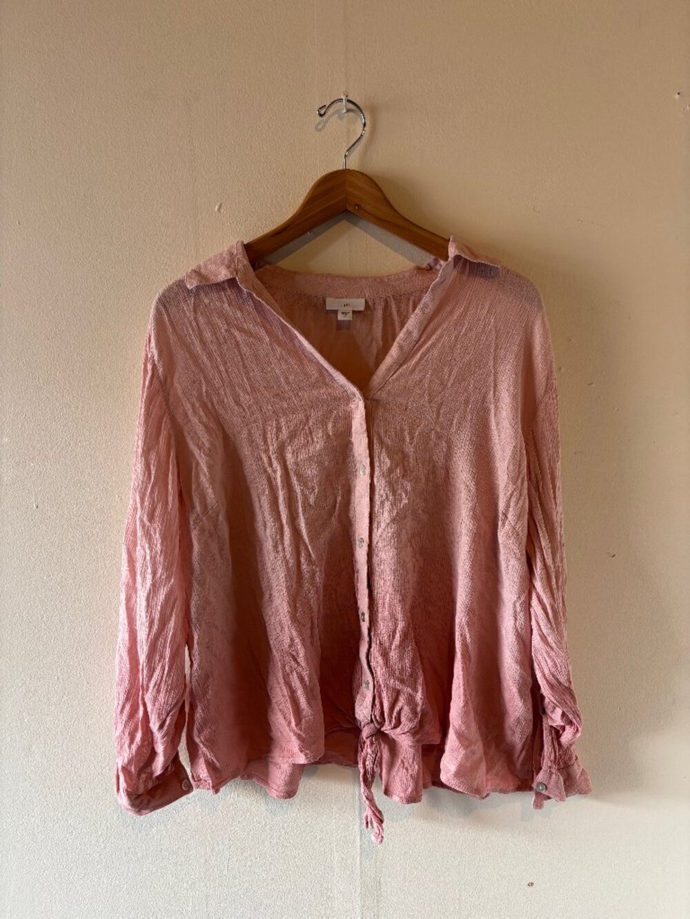 J. Jill Ombre Tie-Waist Button Down Blouse